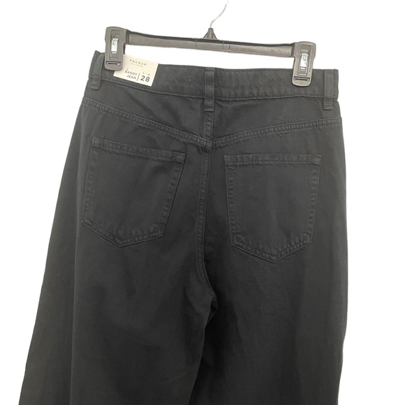 PACSUN ECO Baggy Jean Button fly Hi Rise Wide Leg Distressed Size 28 Black - Picture 5 of 16